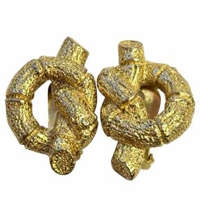 Vintage Mimi di N Gold Rope Knot Earrings – Sculptural 80s Designer Clip-Ons